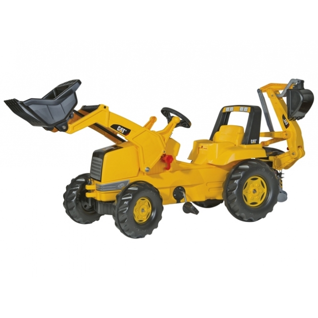 Детский педальный трактор Rolly Toys Junior CAT Backhoe Loader 813001